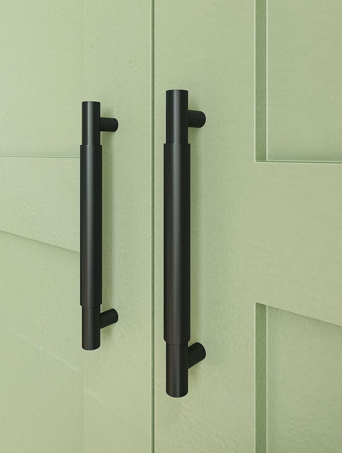 The Planar cabinet handle in matte black.