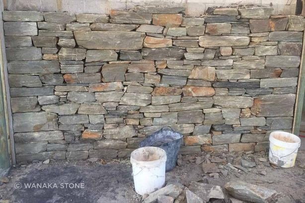 First Attempt - the original stonemason didn't have the right skills to lay this schist way