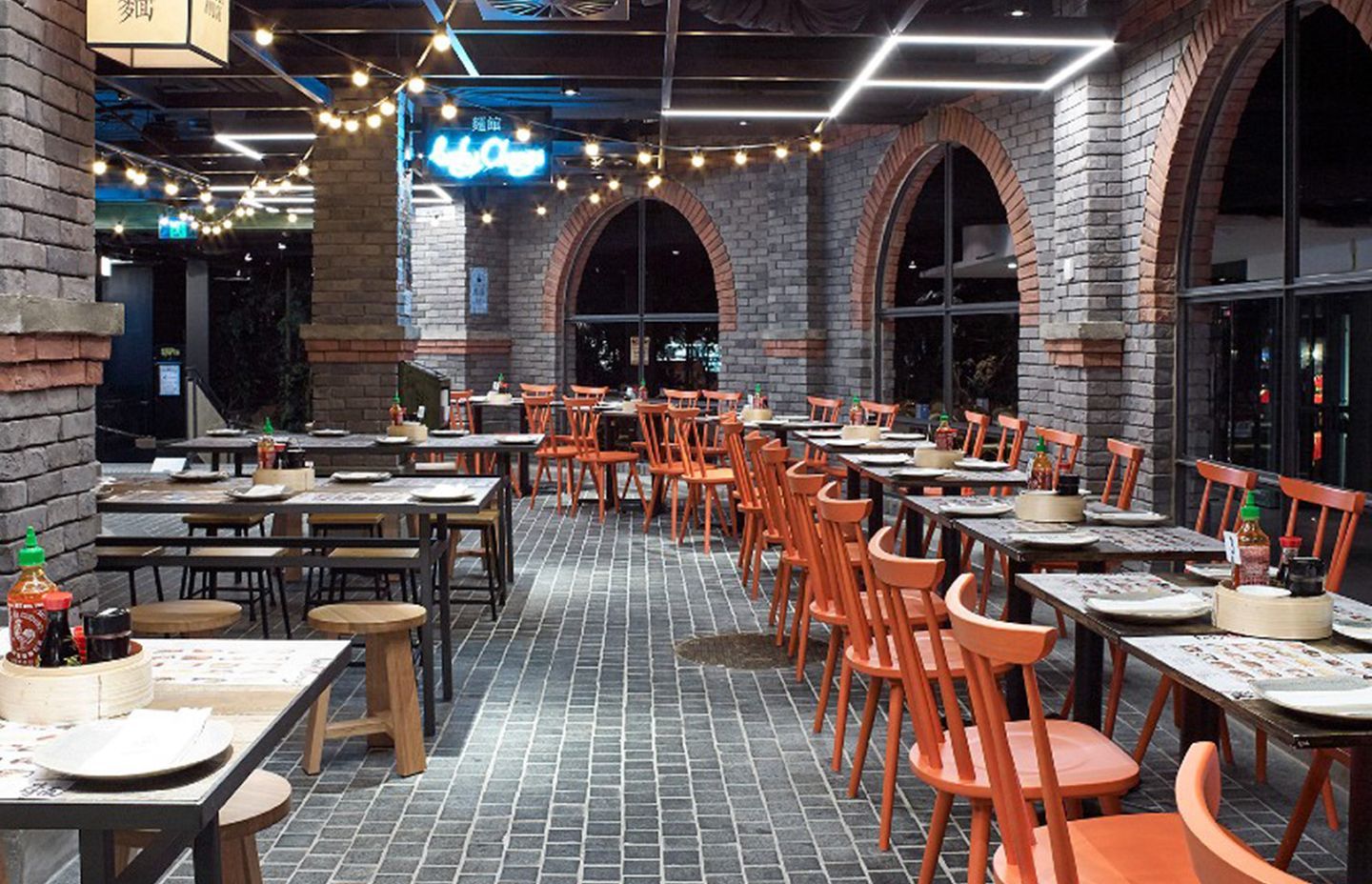 Sareen Stone Cobblestones make a great choice for commercial space interior floors, including at Bankstown Sports Club’s iconic Lucky Cheng’s Noodle House.