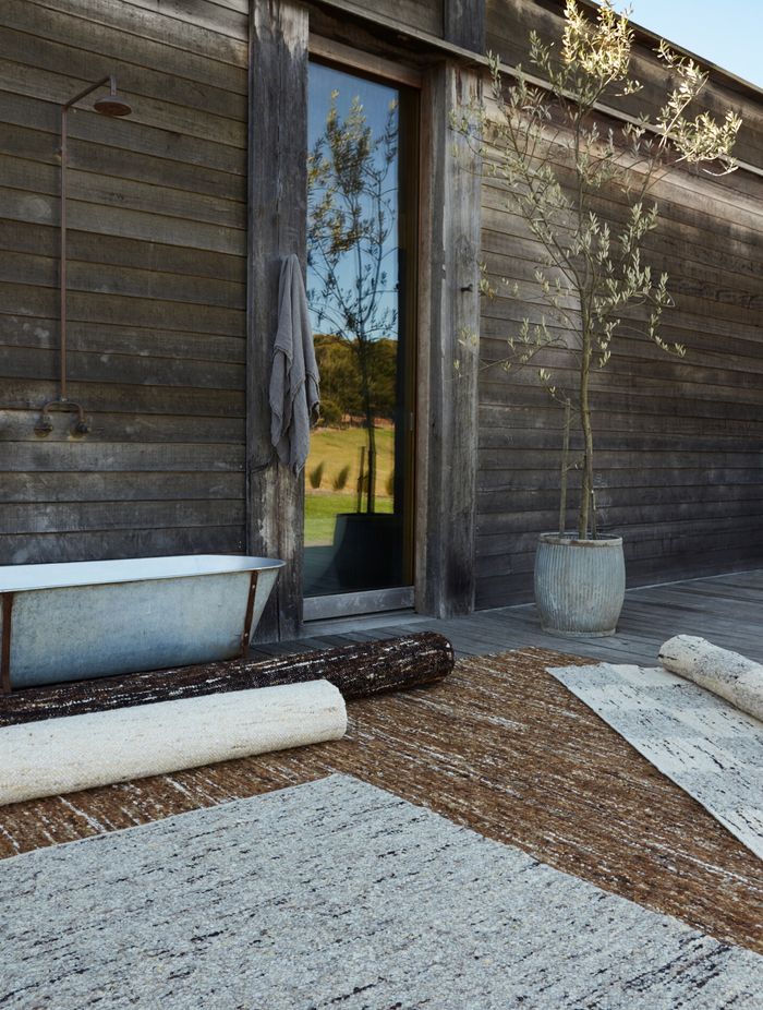 Bren sells these raw, undyed wool rugs from Tribe Home in her store and through her interior design services. Stylist: Rebecca Vitartas; Photographer: Chris Pearce.