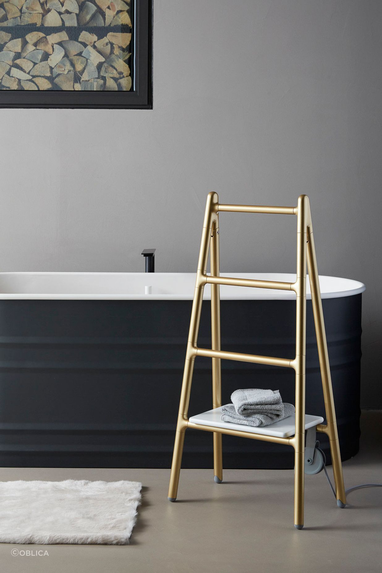 The Tubes Scaletta Electric Radiator is an ingeneous heated towel ladder rack from Oblica