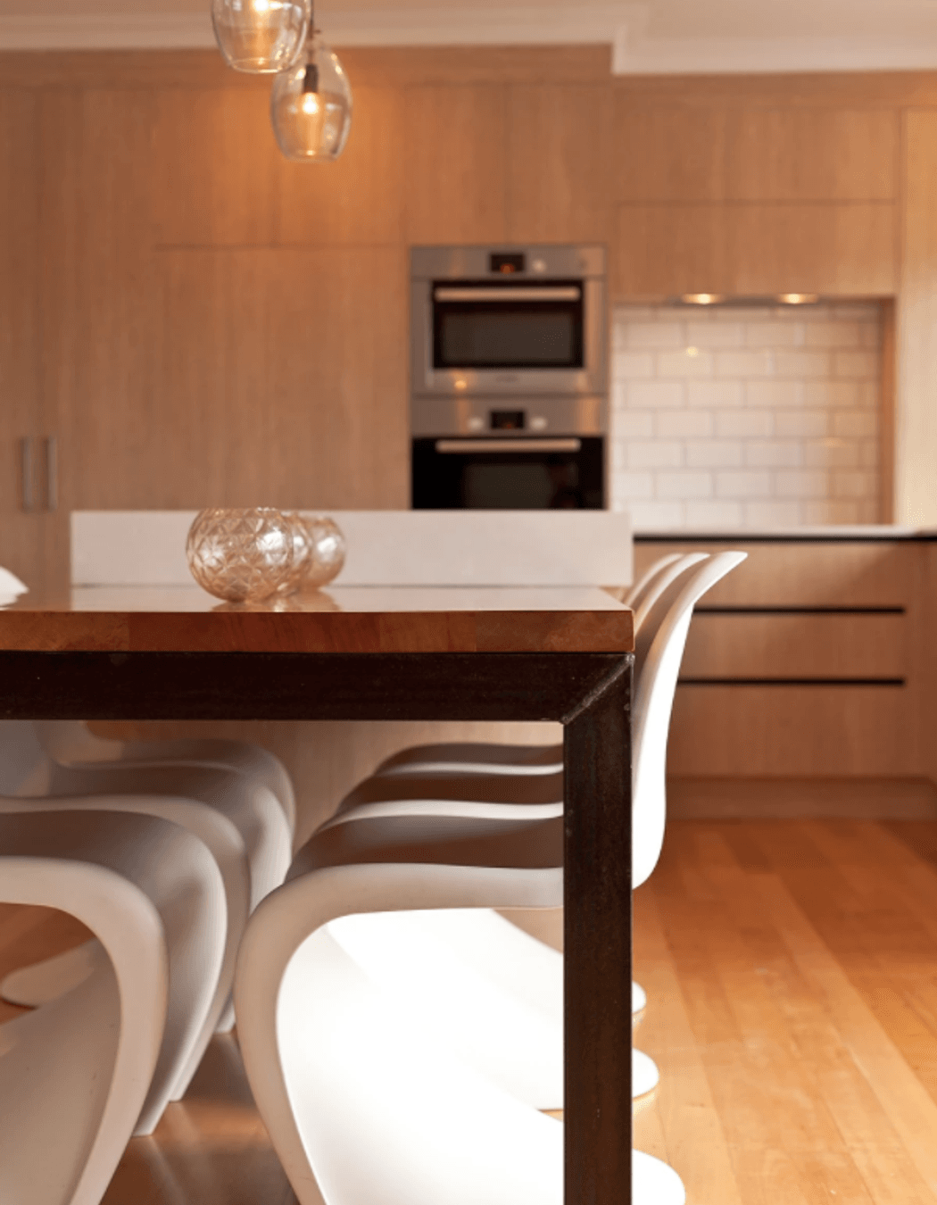 In this home the integrated dining serves as a secondary informal dining area for the family.