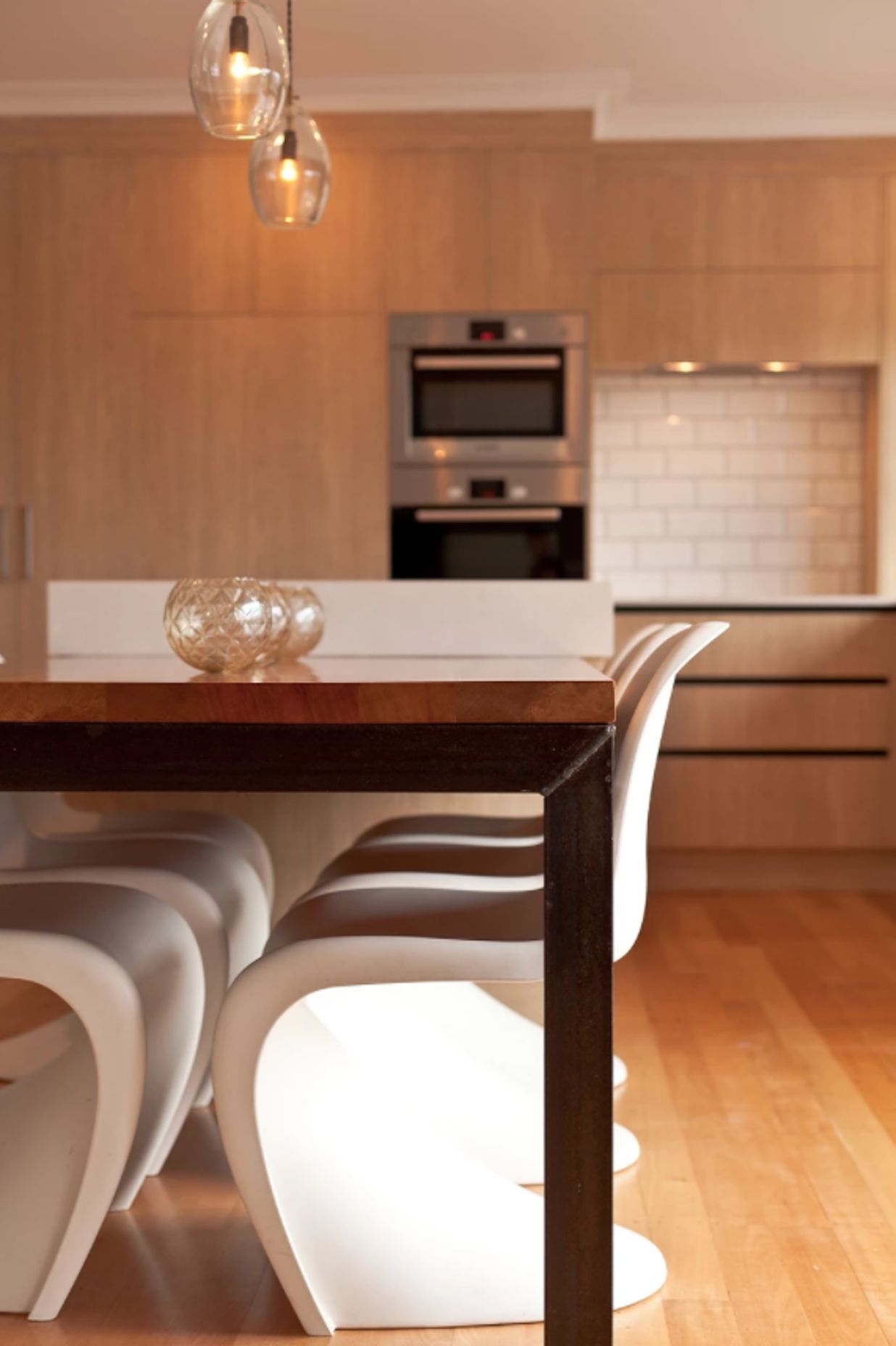 In this home the integrated dining serves as a secondary informal dining area for the family.
