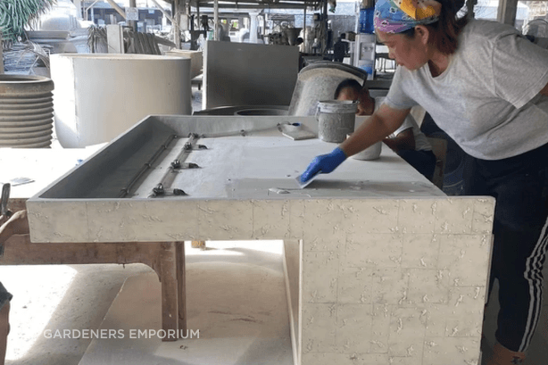 Behind the Scenes: Custom Weathered Zinc Three Spout Fountain