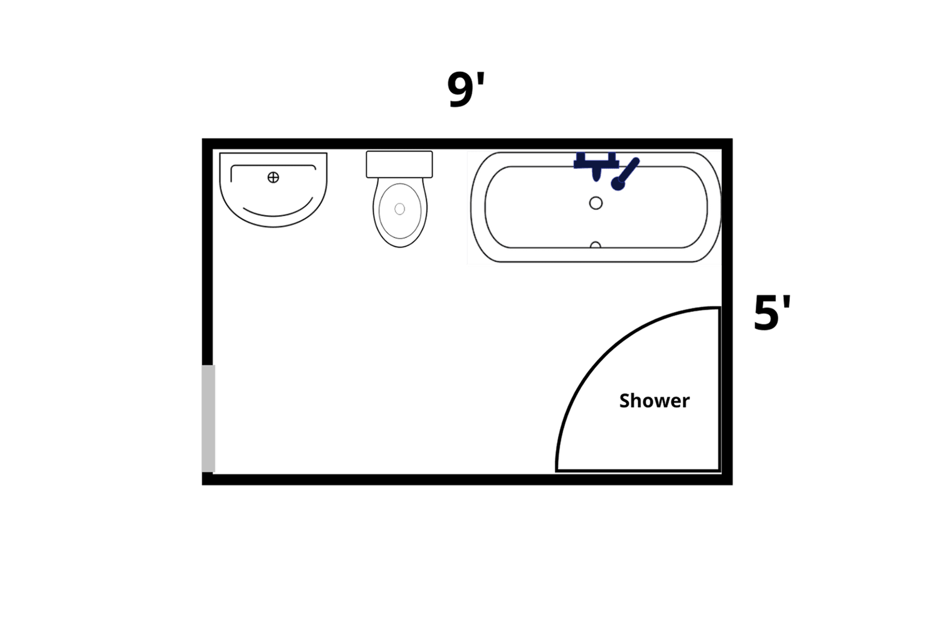 Small Bathroom with Separate Tub and Shower