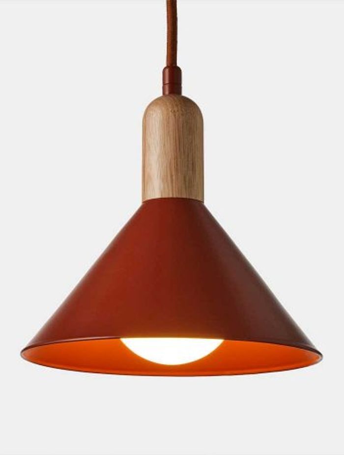 Sibling Pendant, Fluxwood Lighting (Shade Powdercoated in Dulux Territory Red Matt)
