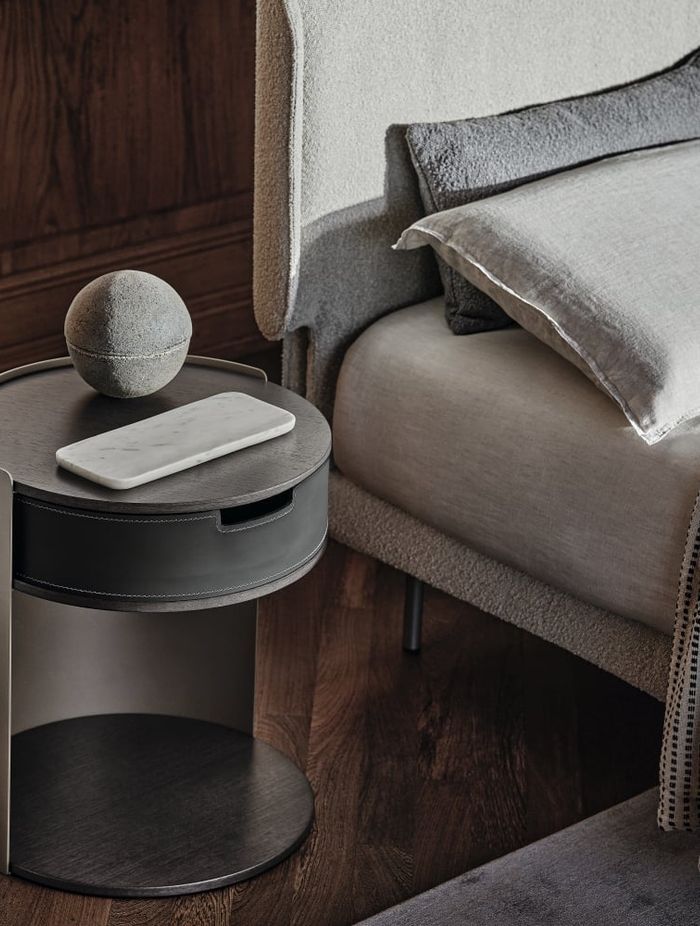 New age bedside tables redefine traditional aesthetics, imbuing spaces with a distinctive spark of creativity. Featured product: Skin Side Table