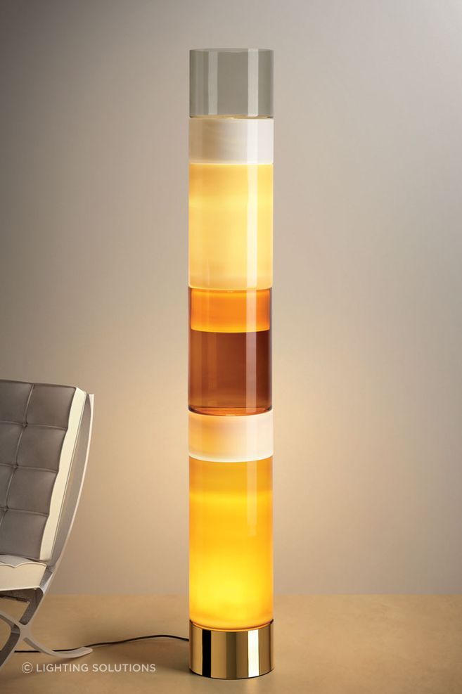 The Stacking Floor Lamp by Leucos featuring handblown glass cylinders is a great accent and decorative option.