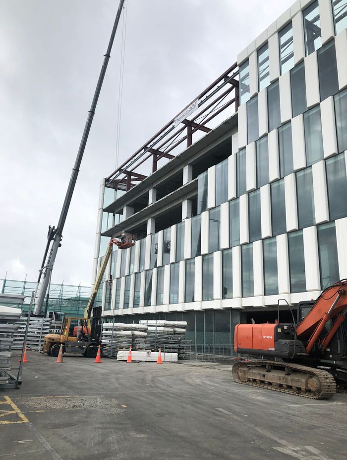 As part of the BNZ deconstruction following the Kaikoura earthquake, the existing unitised panels were removed and reused on the Wellington Children's Hospital project.