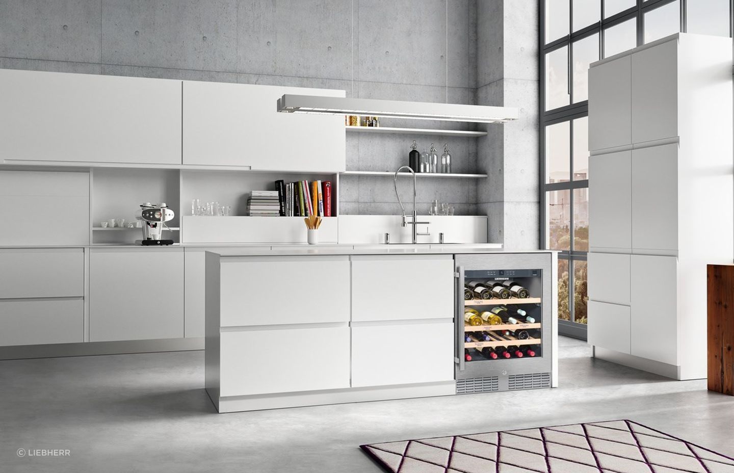 UWKes 1752 GrandCru Single Zone Built-in Underbench Wine Cellar | Photography by Liebherr