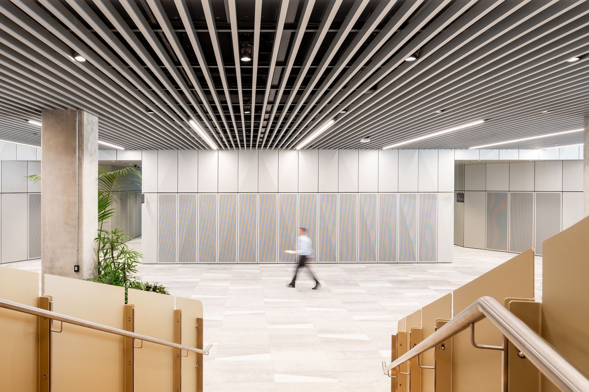 The clear anodised finish creates a light modern aesthetic, elevating the ceiling and the space.