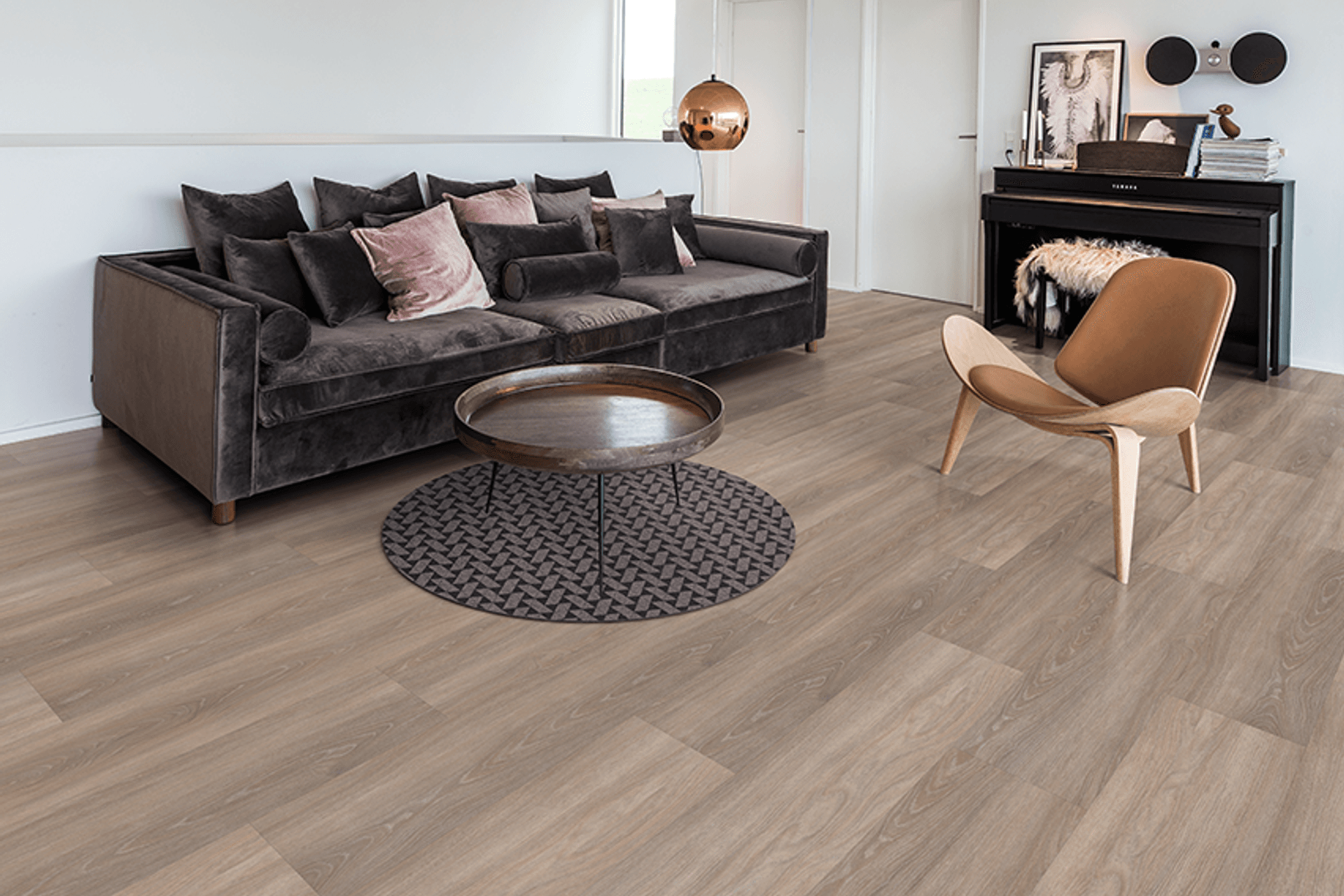 The timber-look Kährs Luxury Tiles come in a 1829mm x 220mm plank format.