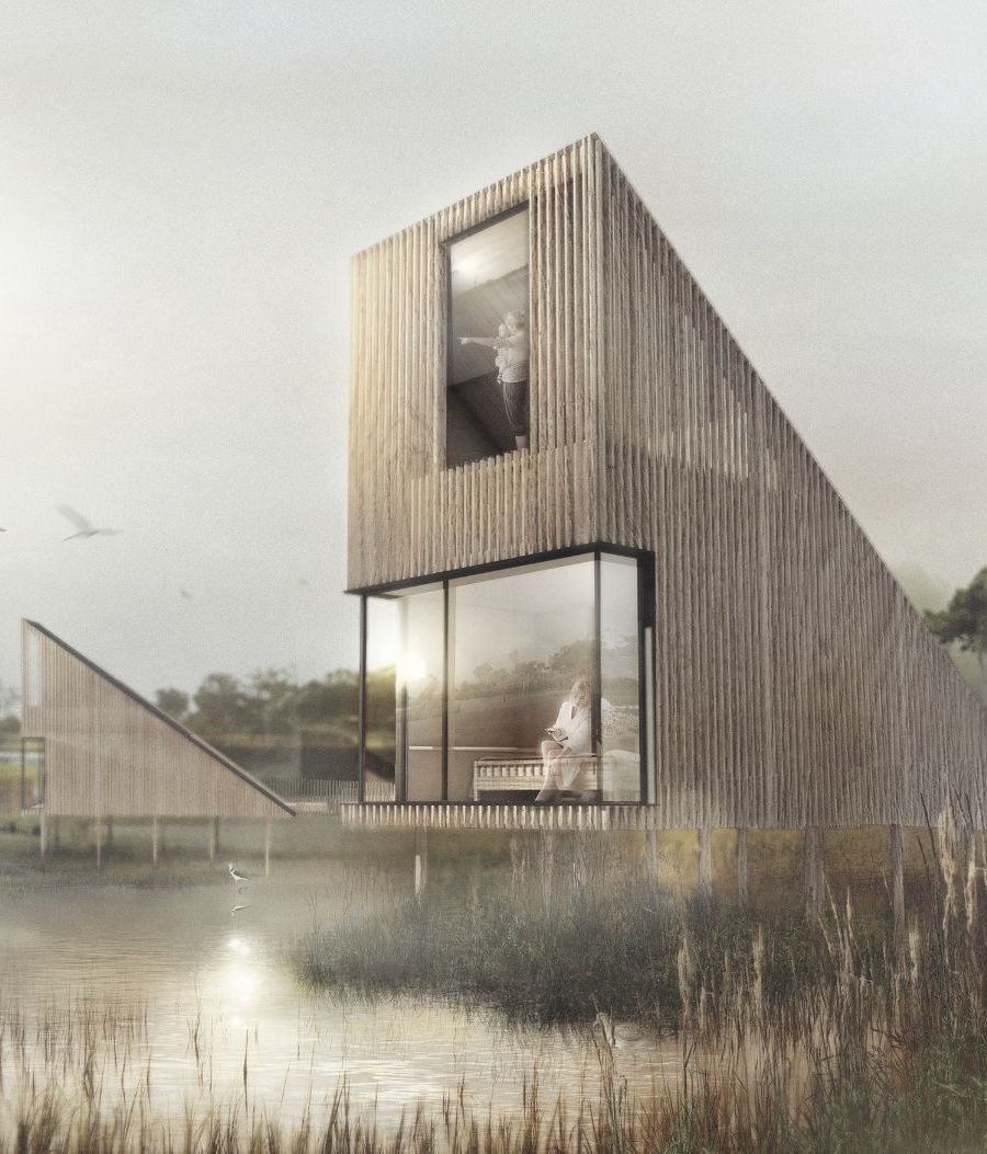 Cumulus Studio creates a dialogue between geometry and nature on the Murray River