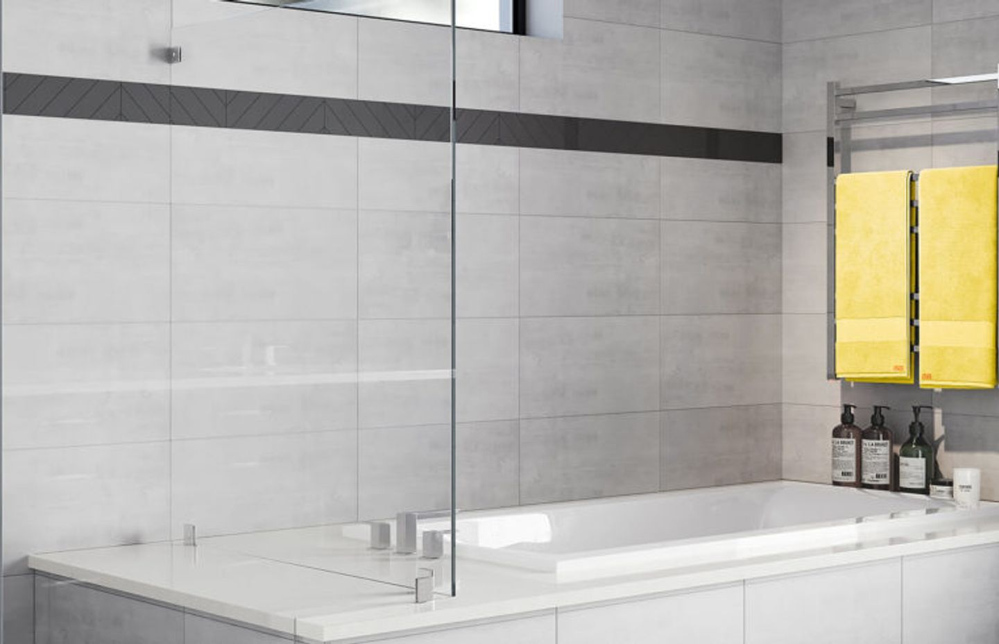 CUBIC 8 Bar 650mm heated towel rail with PTSelect Switch