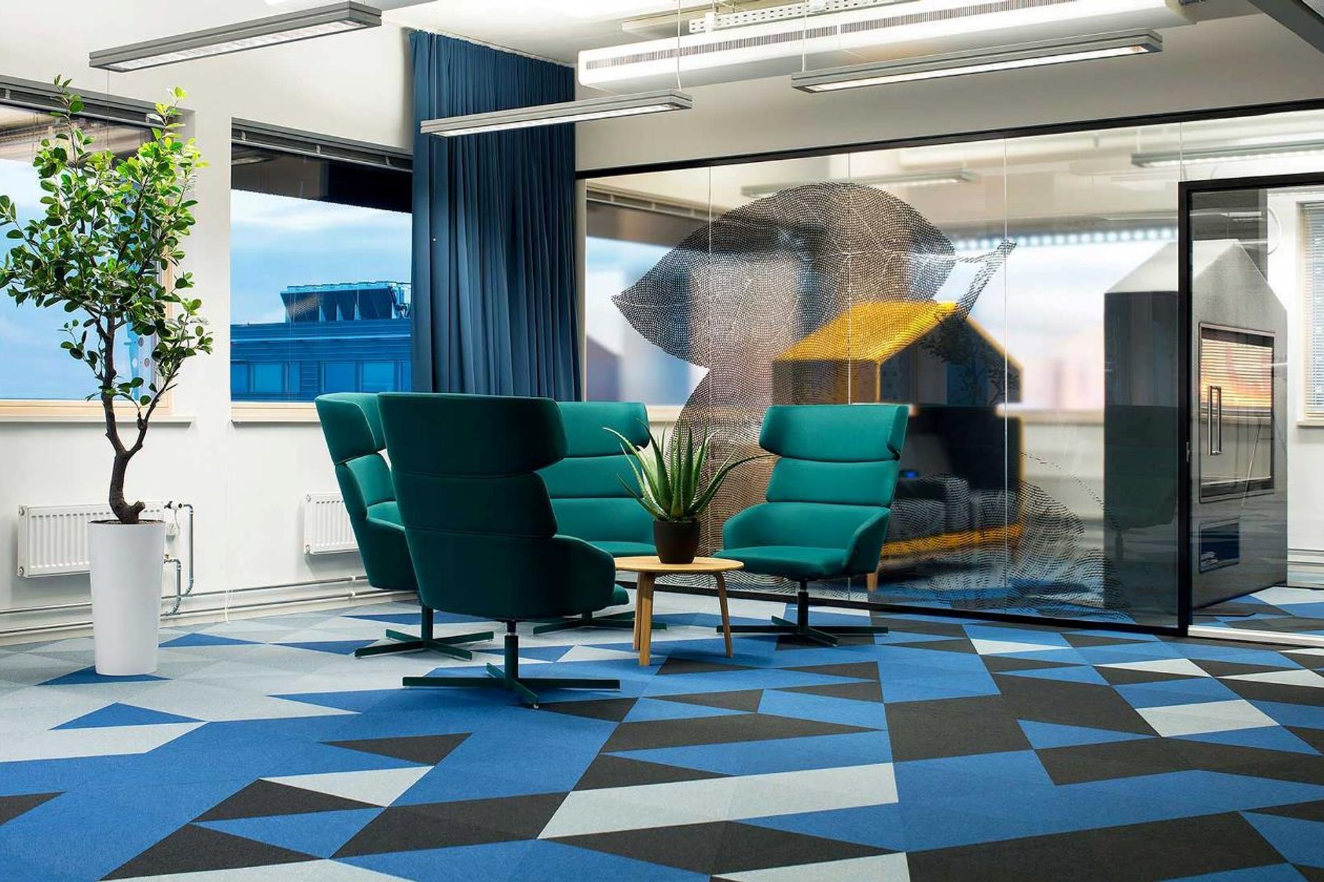 Wrong Weave shaped carpet tiles by Sebastian Wrong from Fletco.