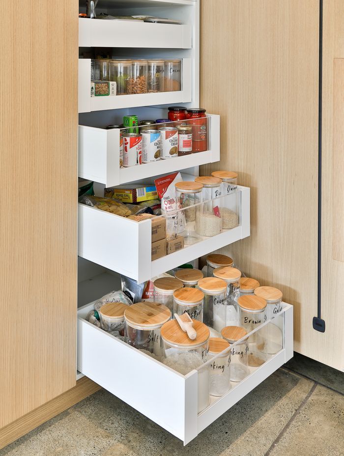 The oak dining table was inspiration for the new kitchen