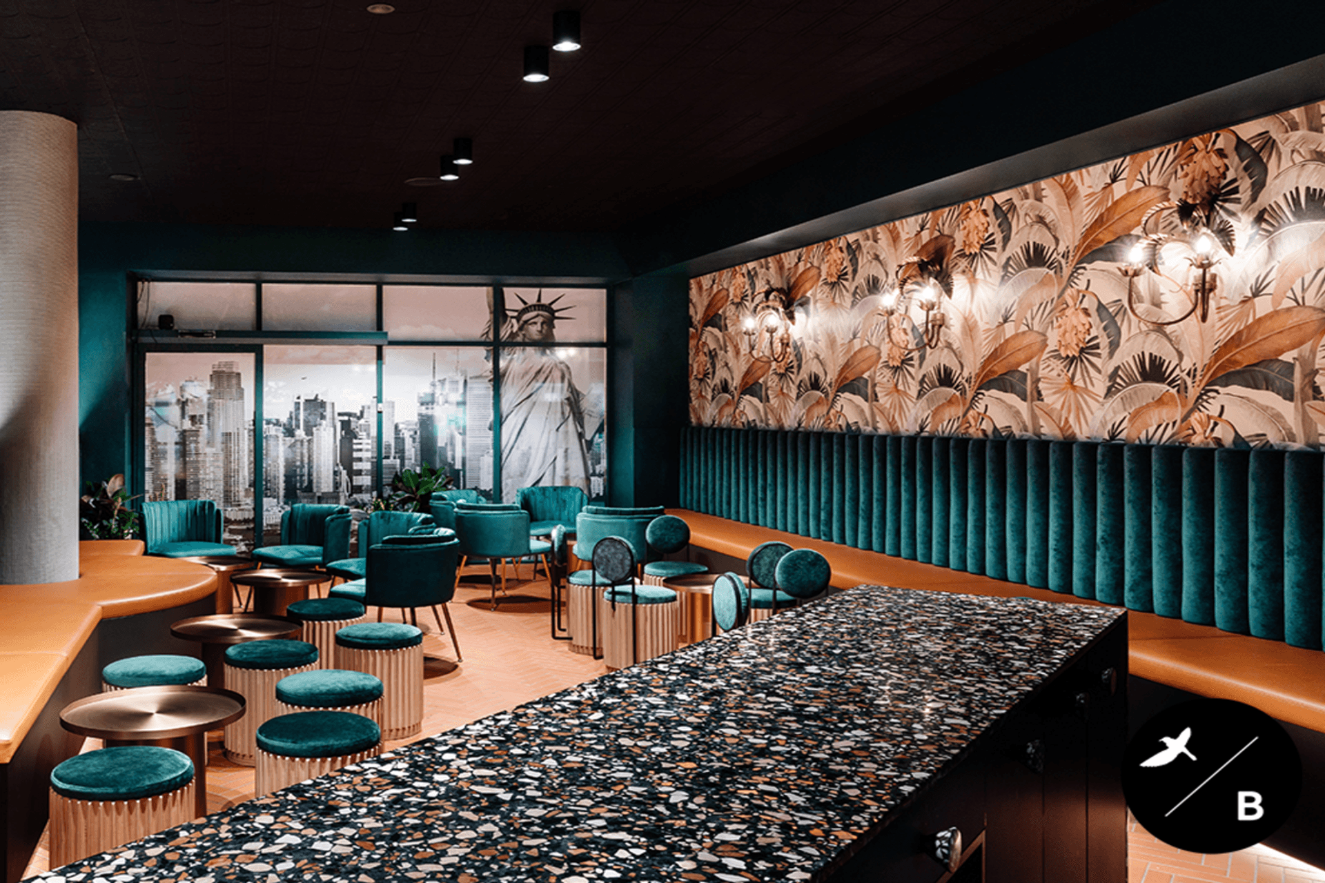 Luxurious and durable seating is a must in hospitality venues. Interior Design & Furniture Curation: Birdblack Design. Builder: Big Island Construction. Photography: Better Together Photography Co.