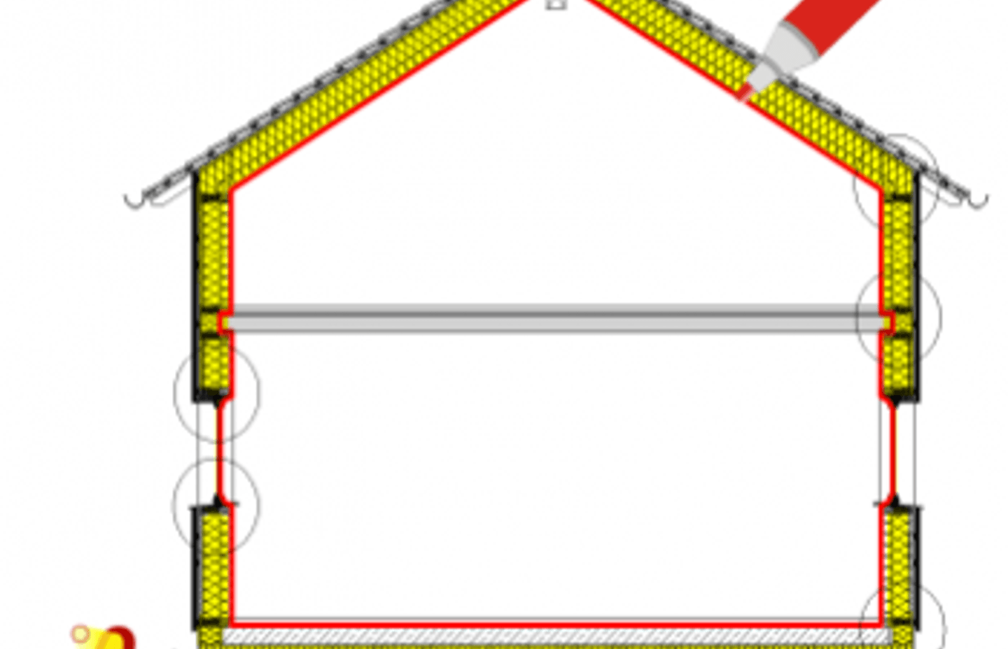 The complete building envelope wrapped in continuous insulation