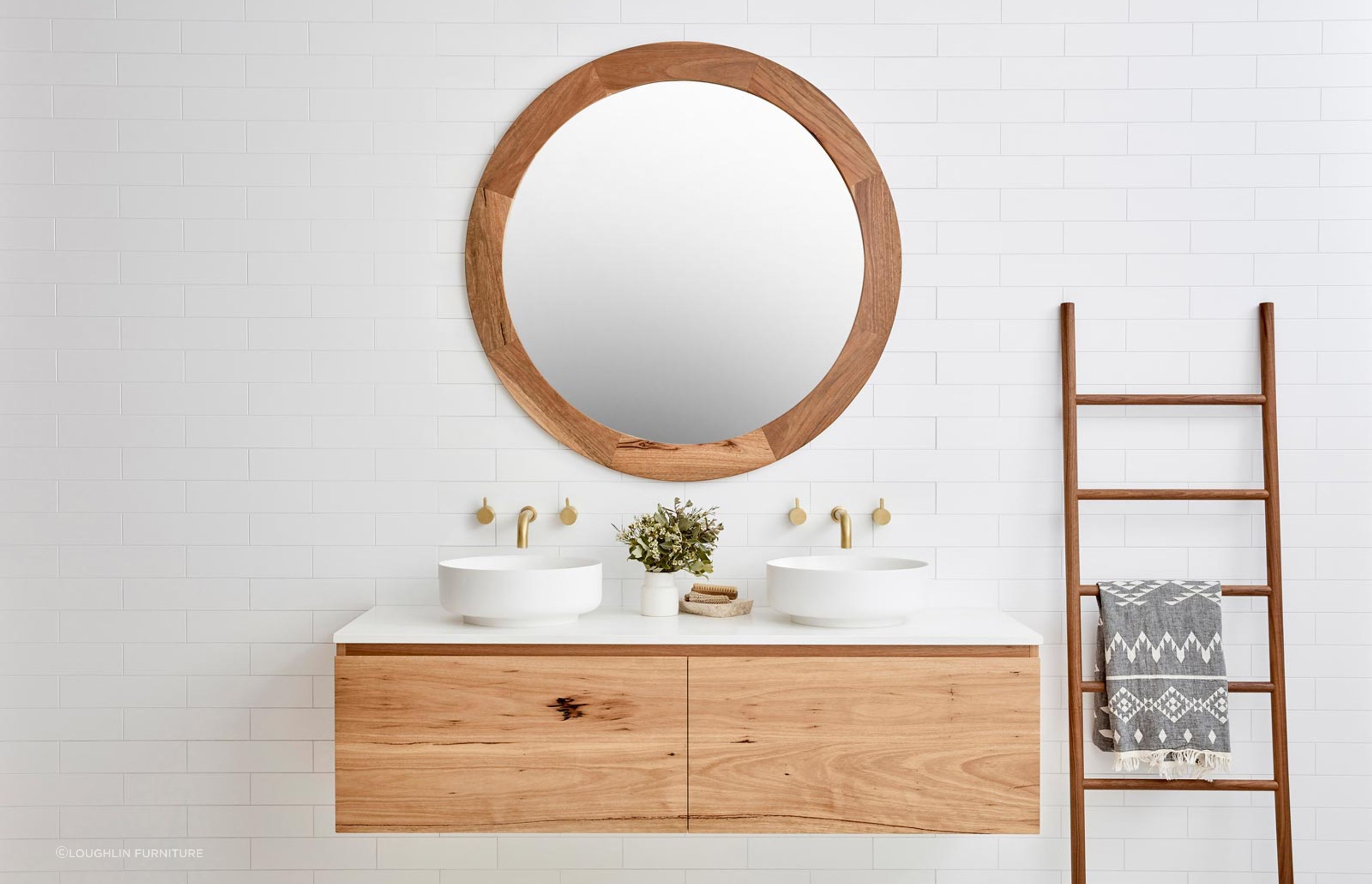 Wood framed bathroom mirrors look great in coastal bathrooms. Featured product: Ballina Mirror