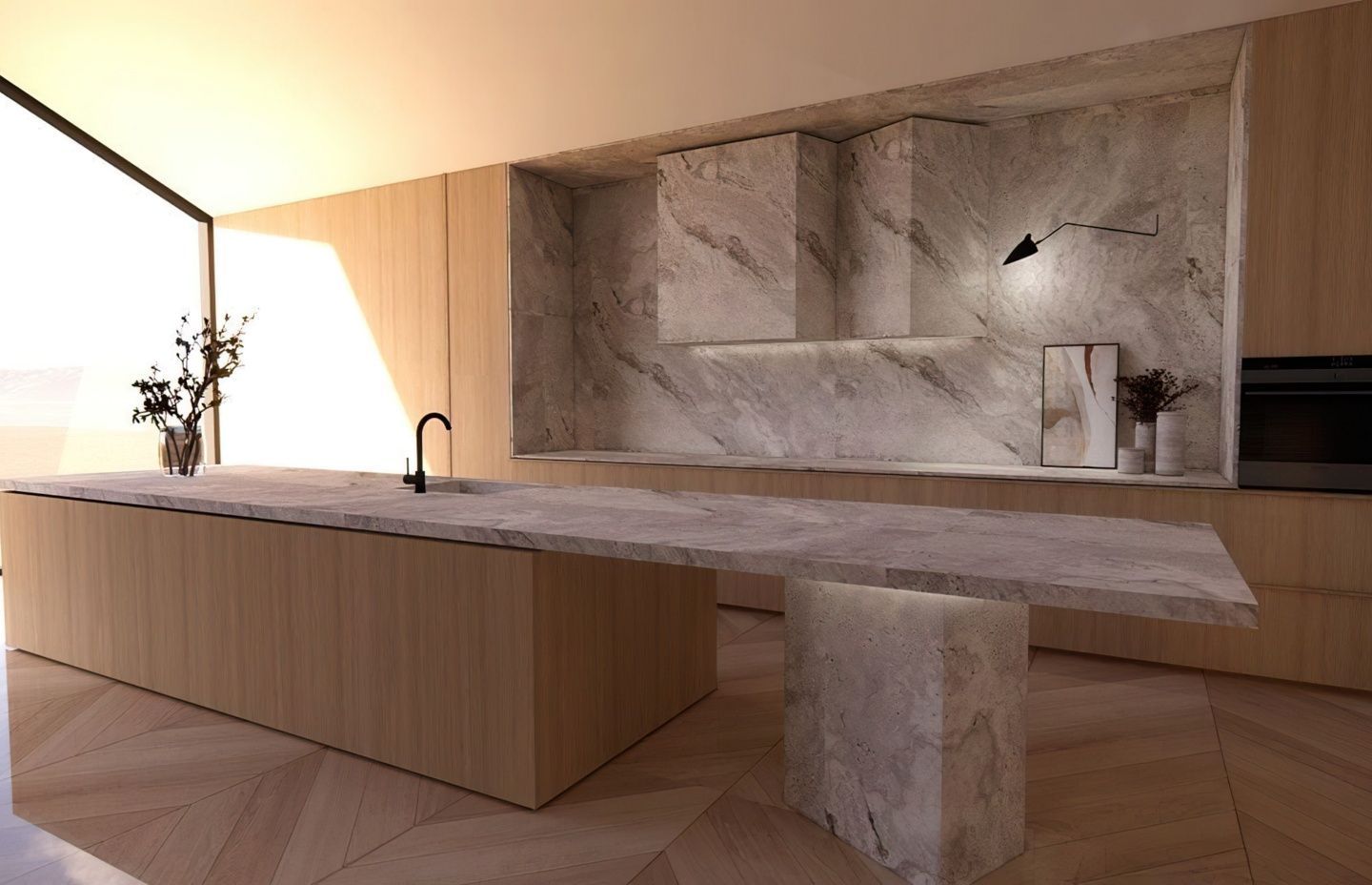 Image Credit:  Fable Design | Statement Stone Kitchen