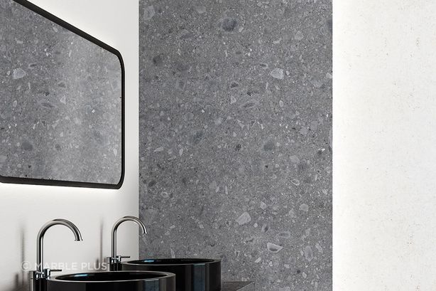 Porcelain tiles look great on bathroom walls.