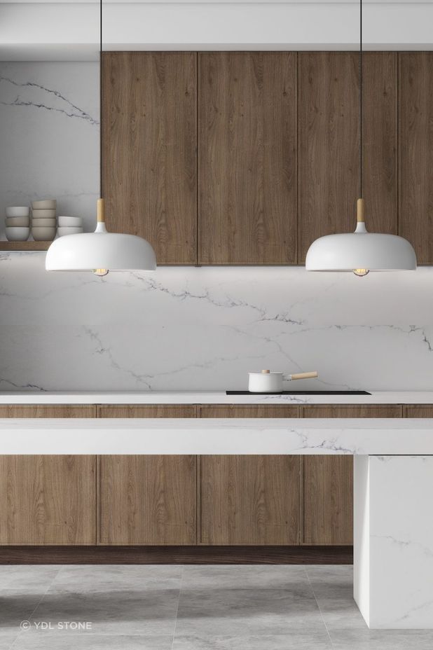 Engineered stone can mimic natural stone tiles.