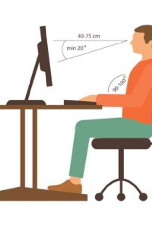Correct posture for sitting at a workstation