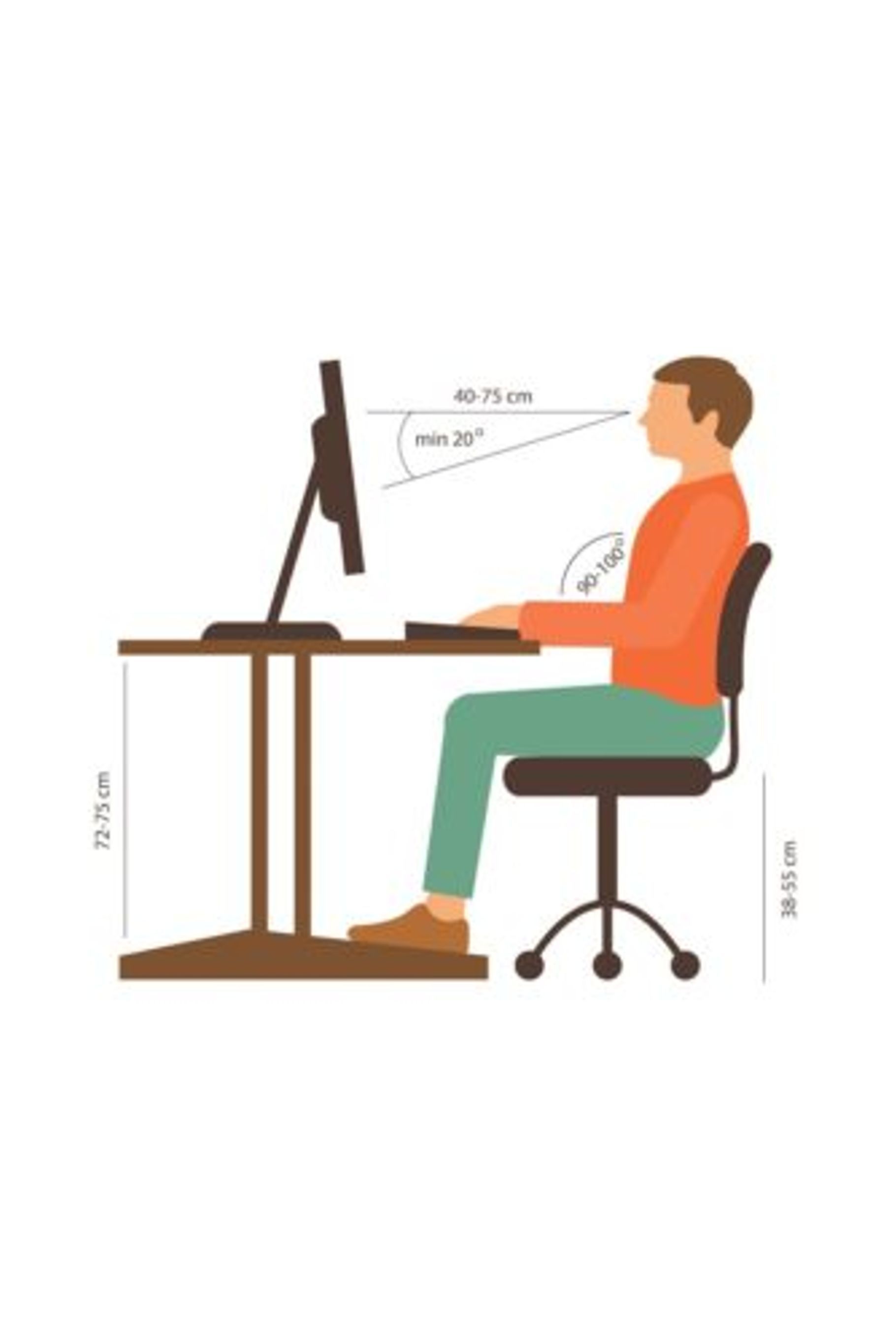 Correct posture for sitting at a workstation