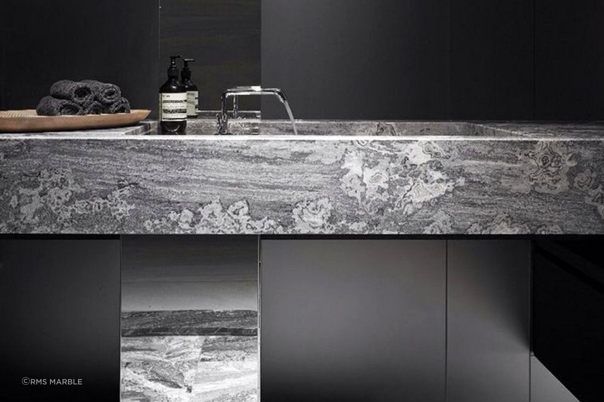 Marble finishes comes in light and dark tones.