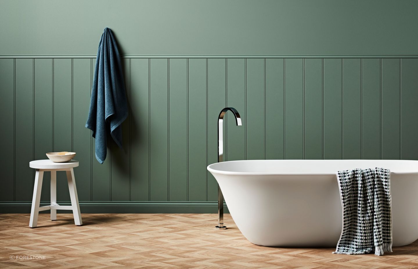 Laminate flooring is a great choice for bathrooms.