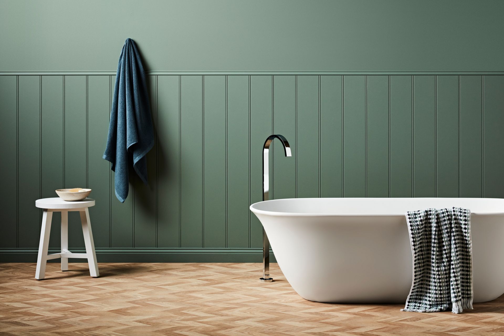 Laminate flooring is a great choice for bathrooms.