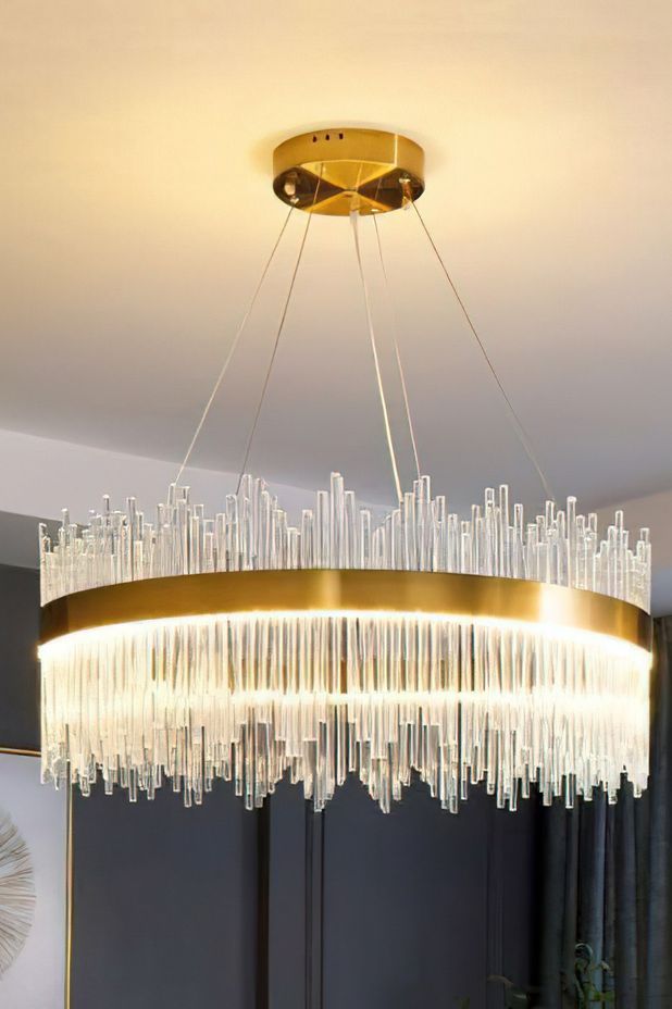 Modern Lights - JASPER Round Crystal Pendant