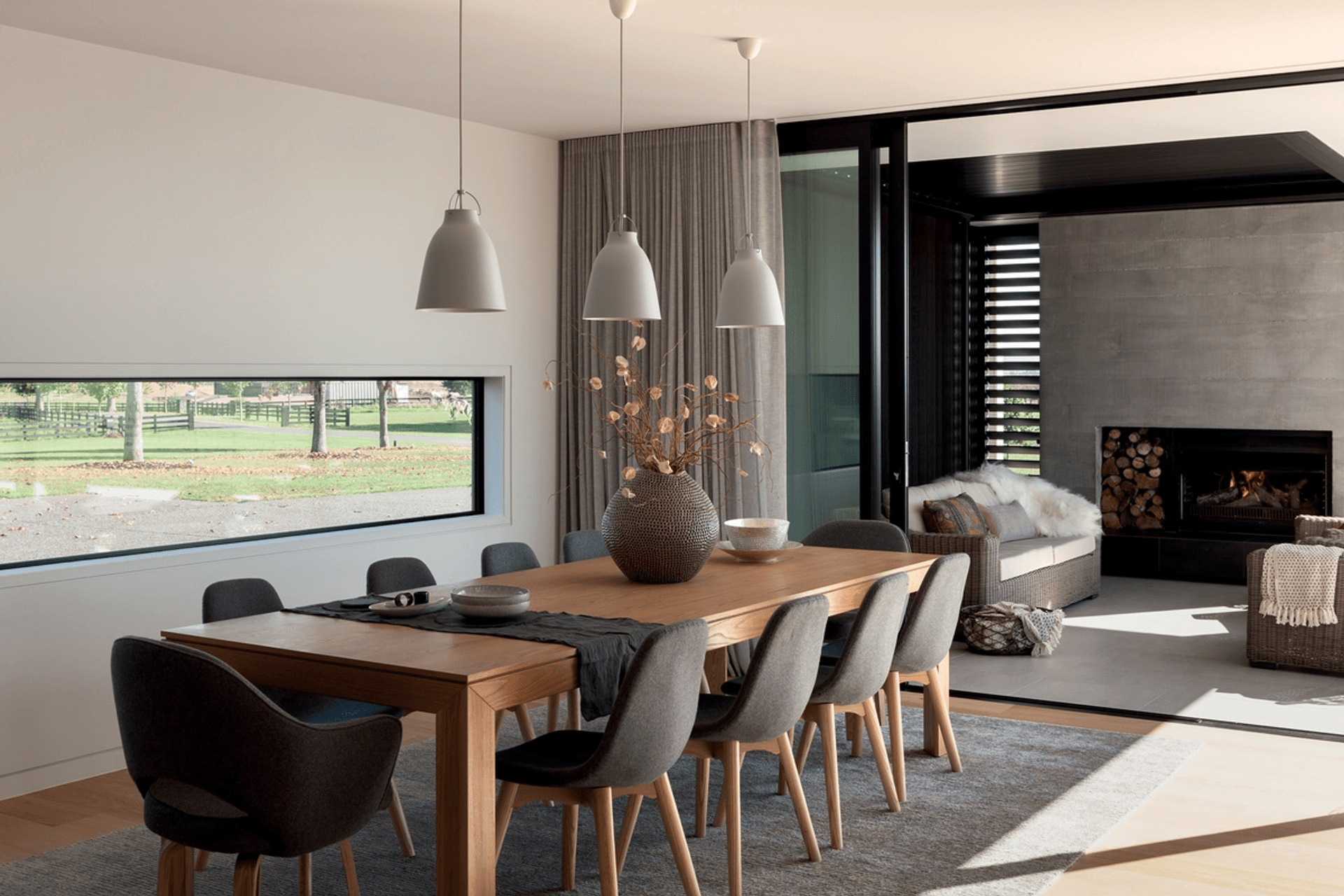 The Flush Fit Track from Vanda is a track recessed into the ceiling that instantly elevates a room when paired with wave-pleat drapes.