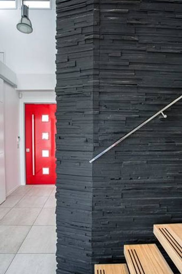 Muros Wedgewood is a modern wood veneer with a natural ‘jagged' style weathered wood-grain texture. Available in six colours, from Black to Bone and various natural timber shades in between.