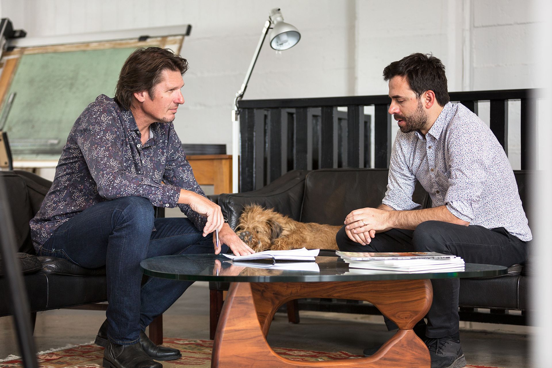 Directors of Hoxha Bailey Architects, Jason Bailey (left) and Pashtrik Hoxha (right) at their Ponsonby workspace.