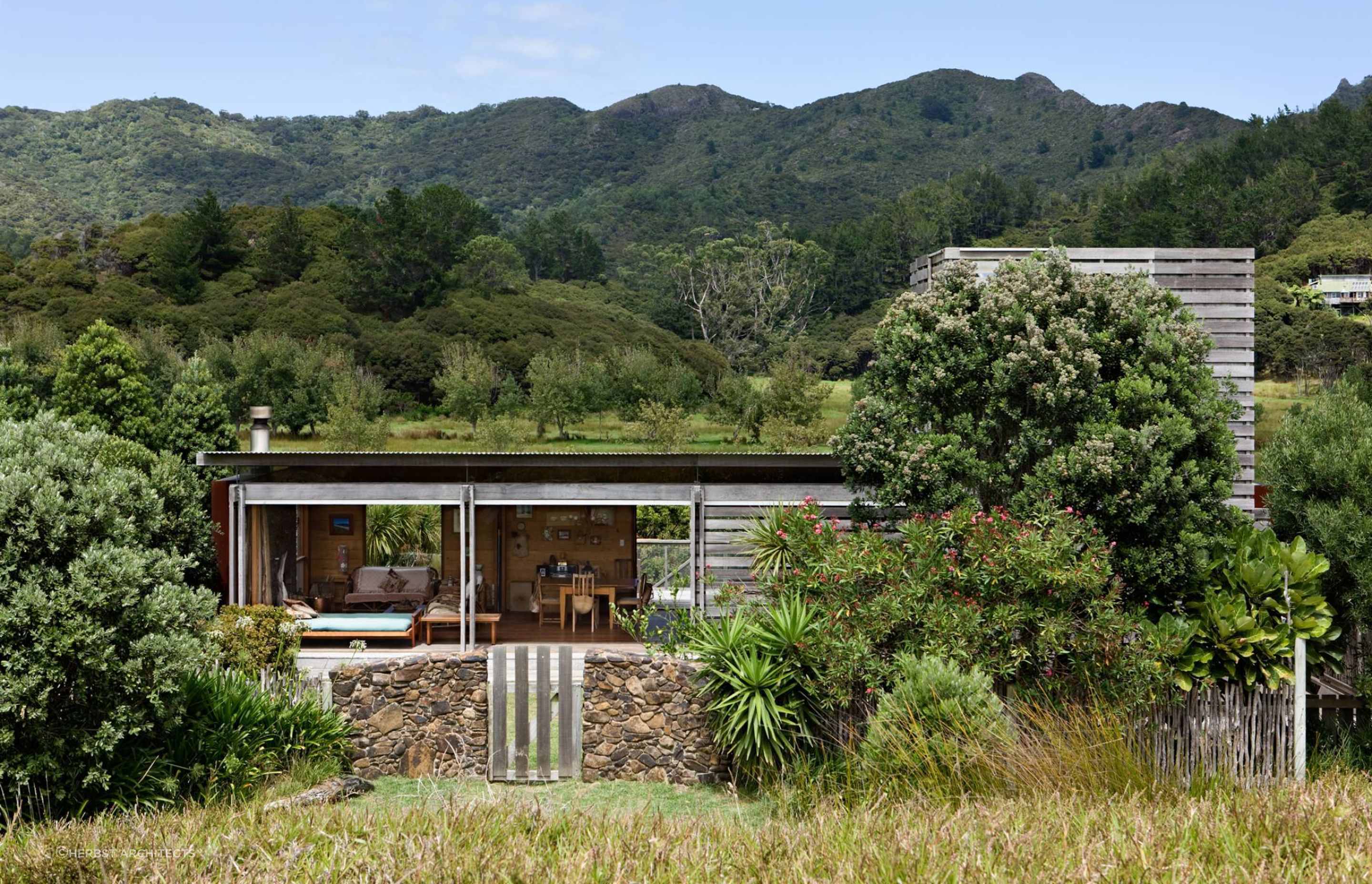 Island Bach, Great Barrier Island, by Herbst Architects.