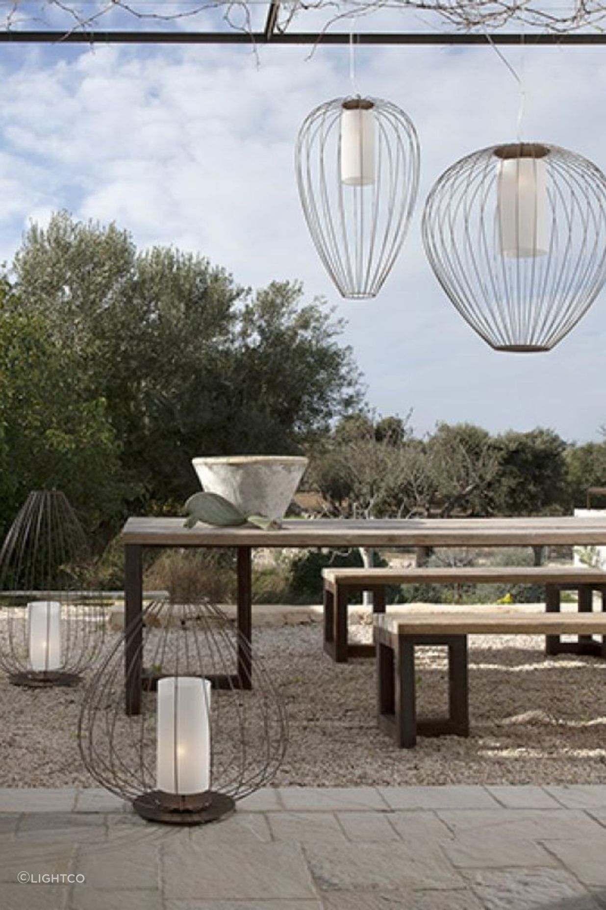 Cell Wide Outdoor Pendant by Karman from LightCo