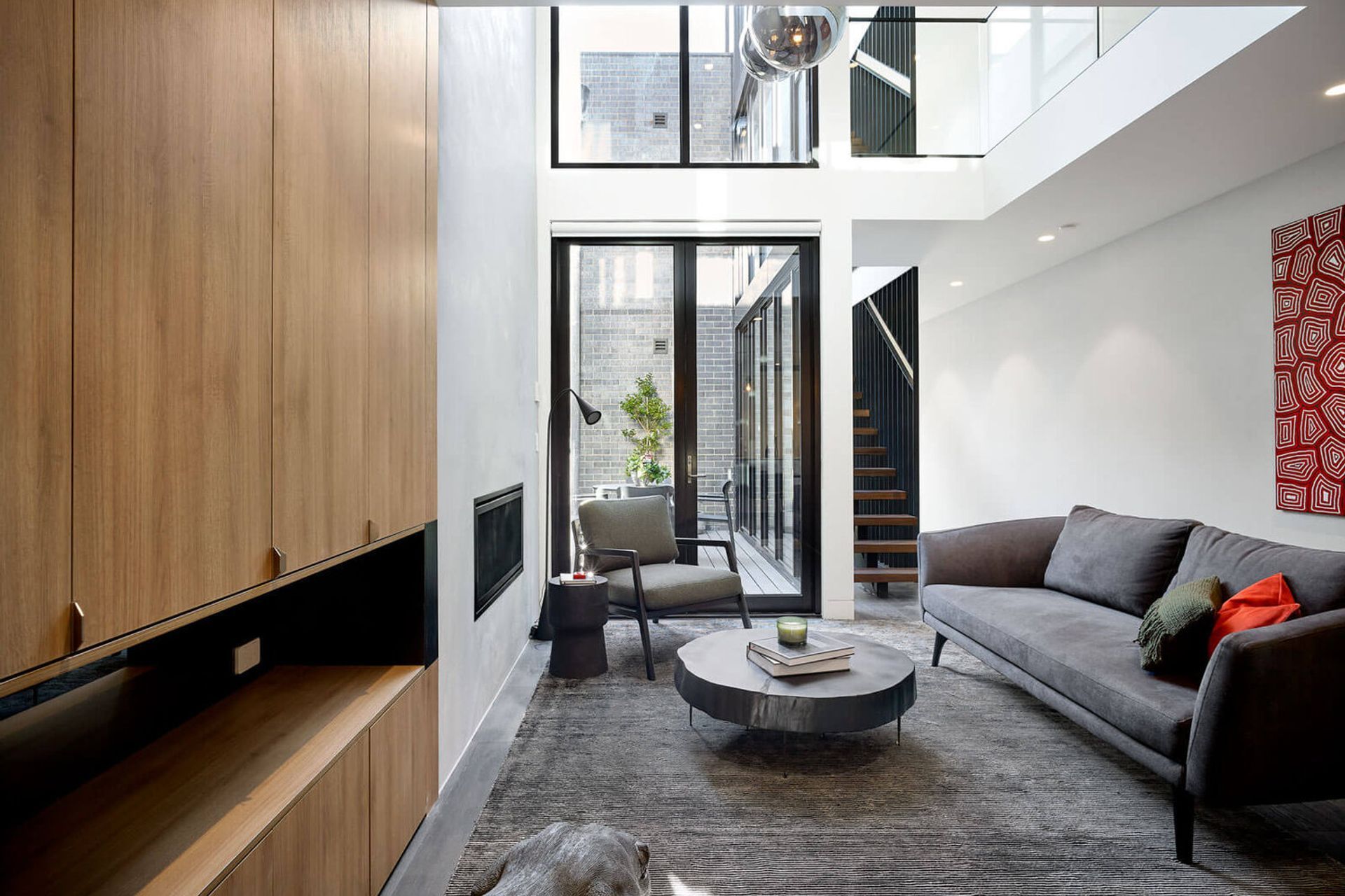 An example of the creative use of storage spaces within the living areas of this home.