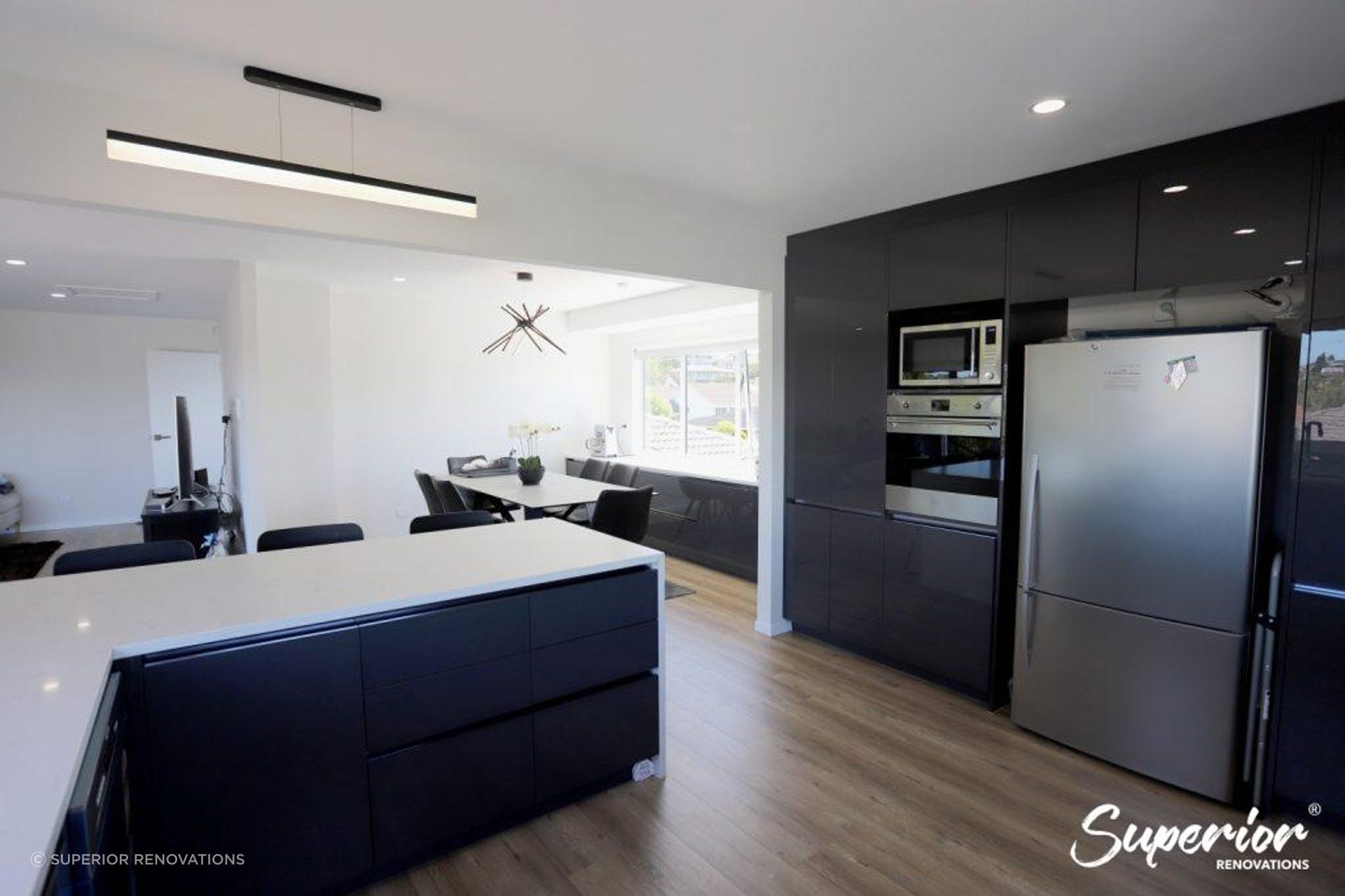 Open plan kitchen that serves multiple purposes