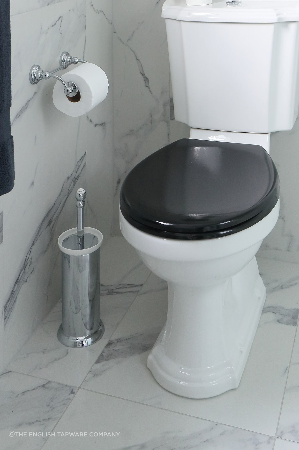 Toilet brush holders and toilet roll holders can be made of the same material.