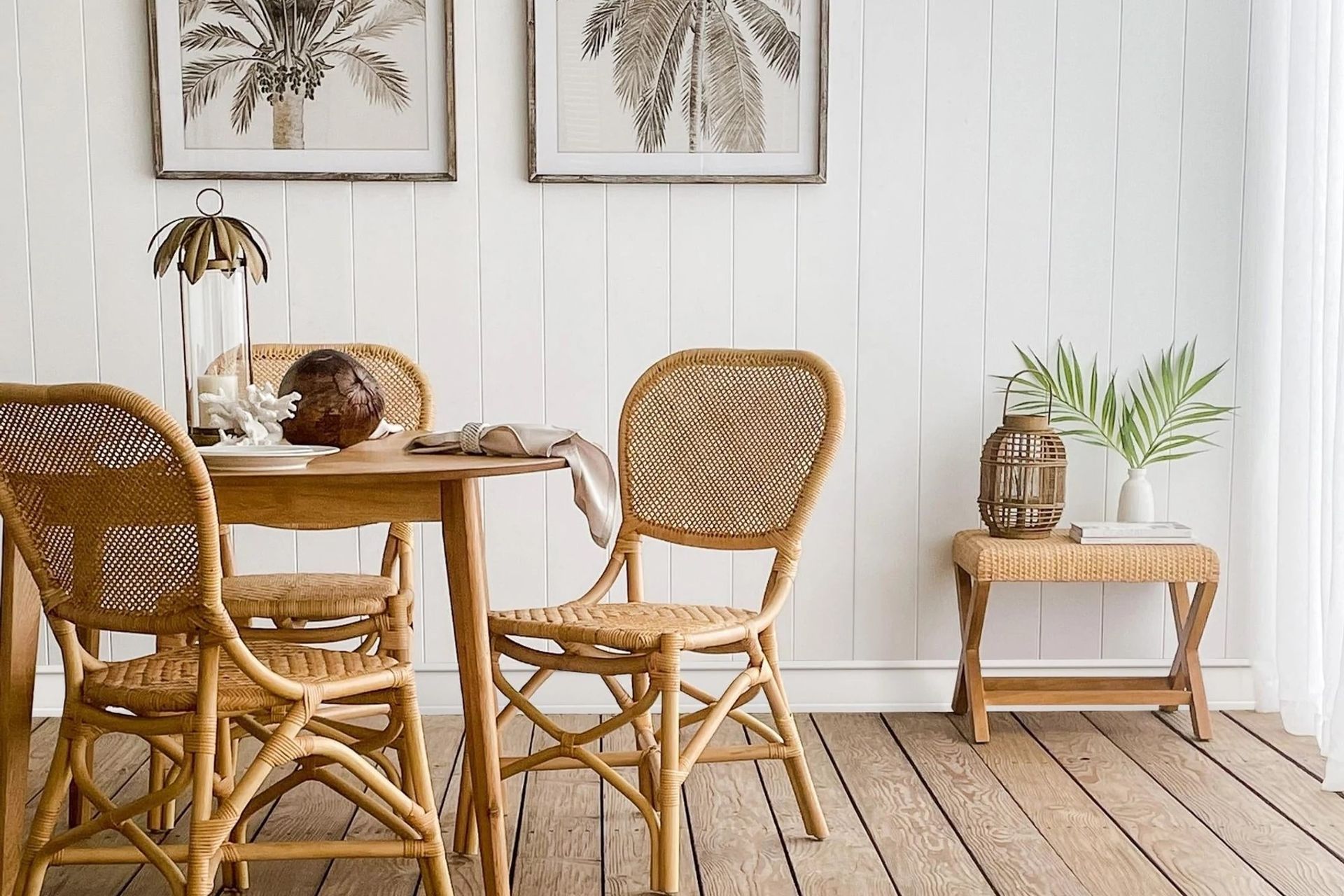 The textures and tones of the Billy Ottoman Rattan By Shaynna Blaze are timeless and will add warmth to any space