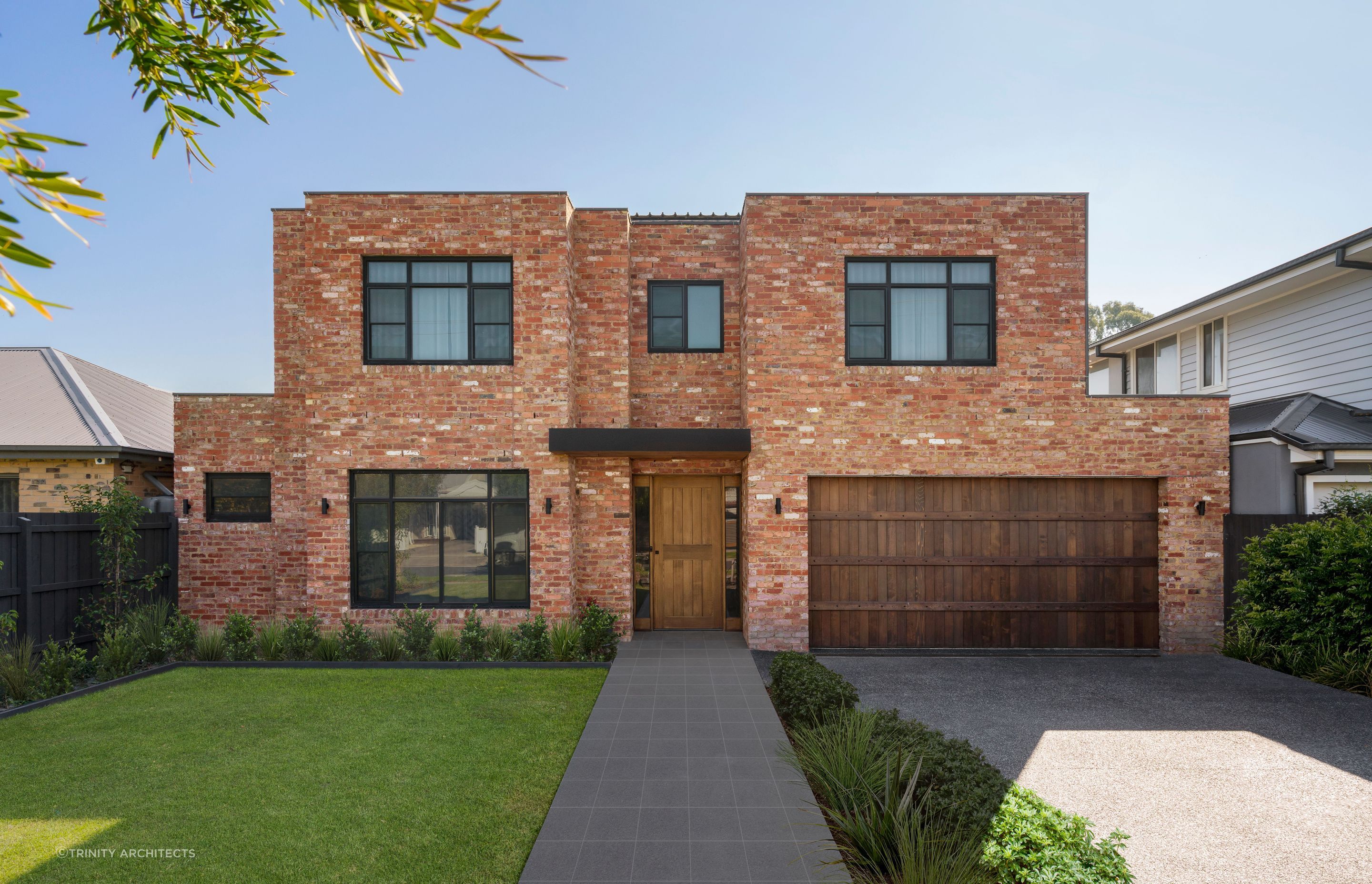 Clay bricks are a popular exterior finish. Featured project: Project One by Trinity Architects