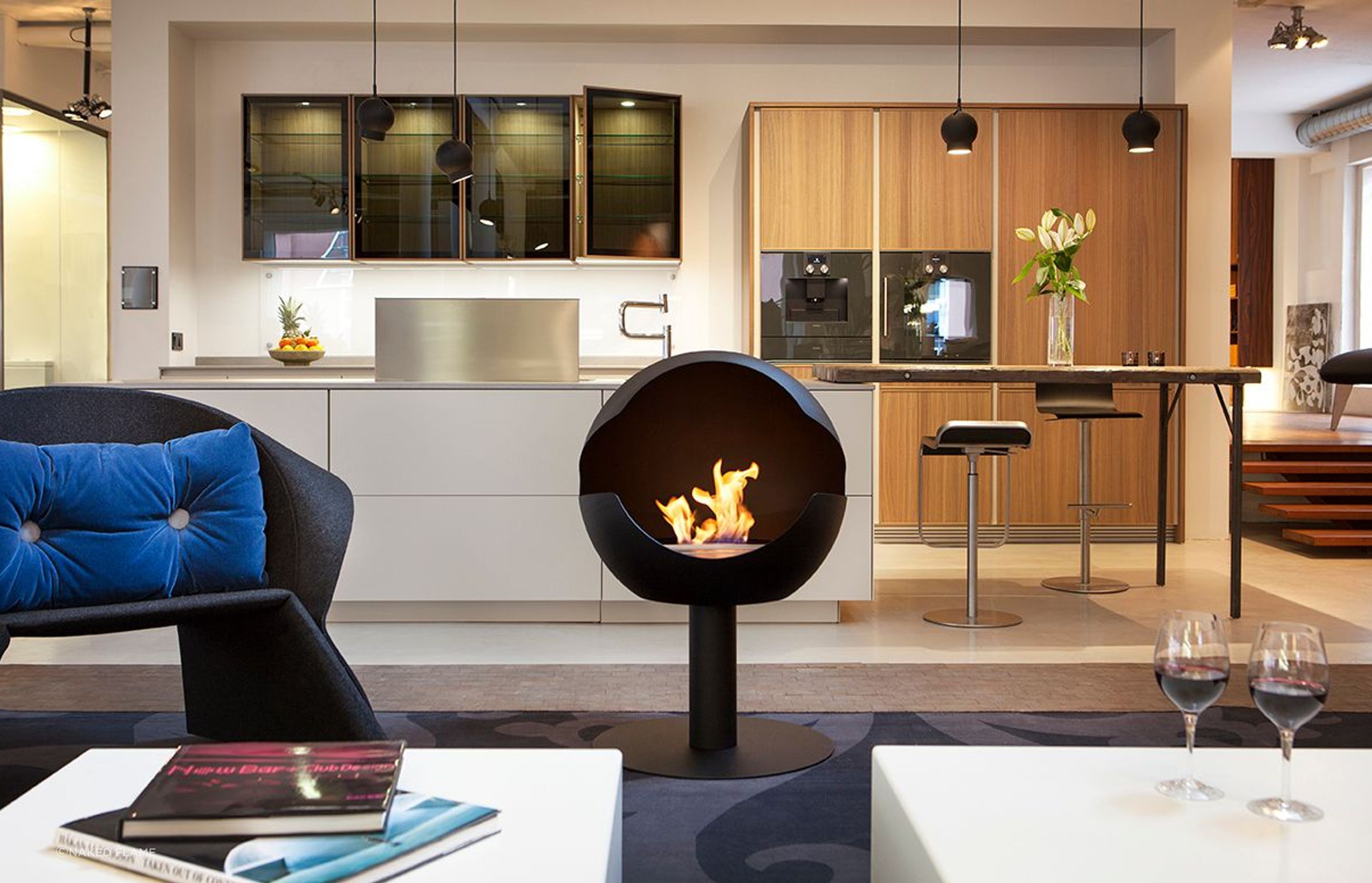 Bioethanol fires can be placed anywhere, as they don't require special ventilation.