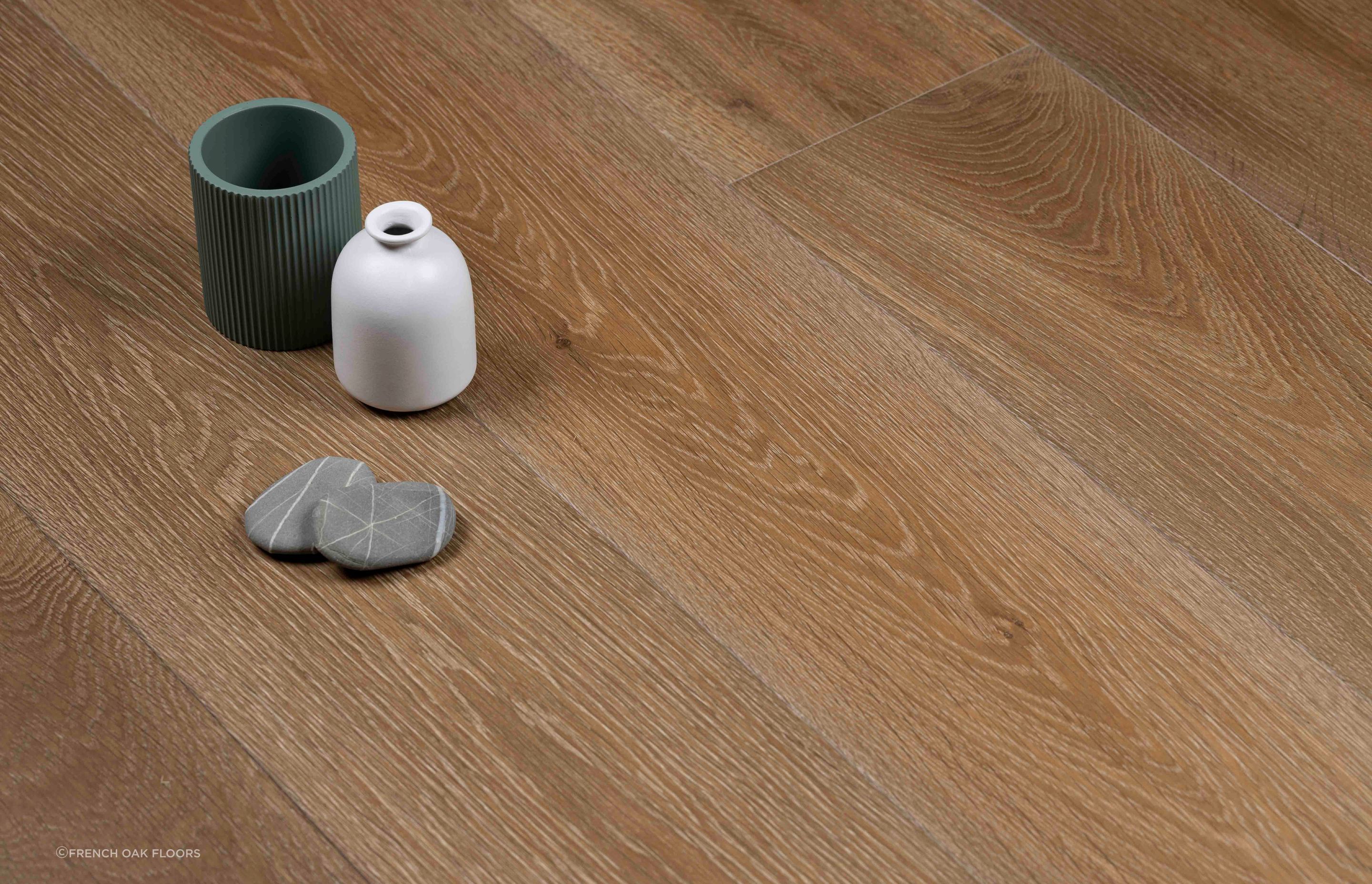 Warm, light browns are another popular tone for engineered floor boards.