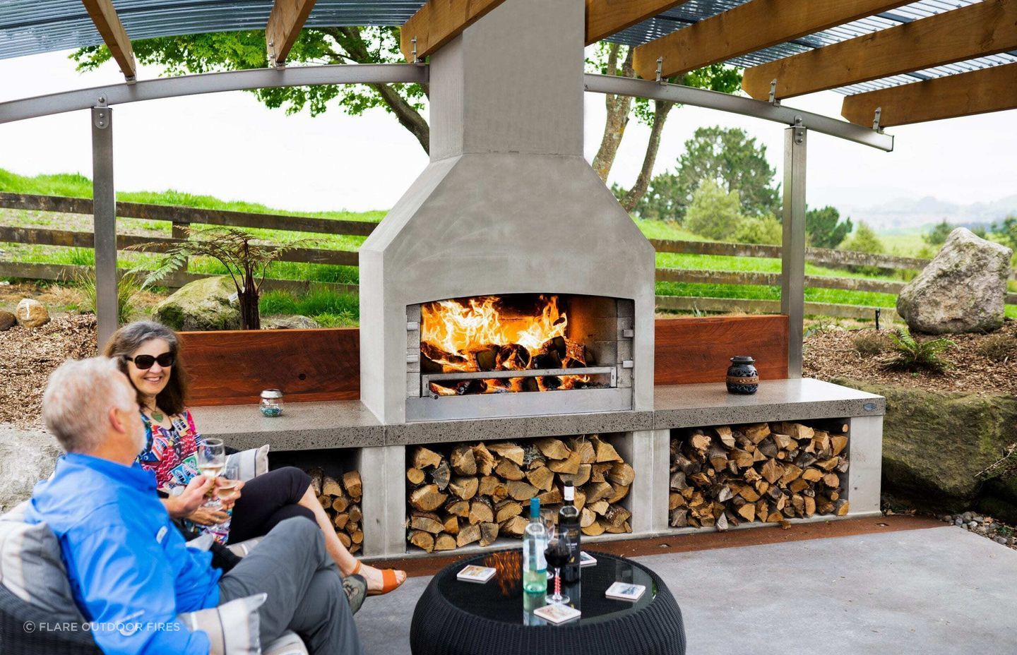 Outdoor fireplaces can bring a warming, special atmosphere to outdoor spaces big and small