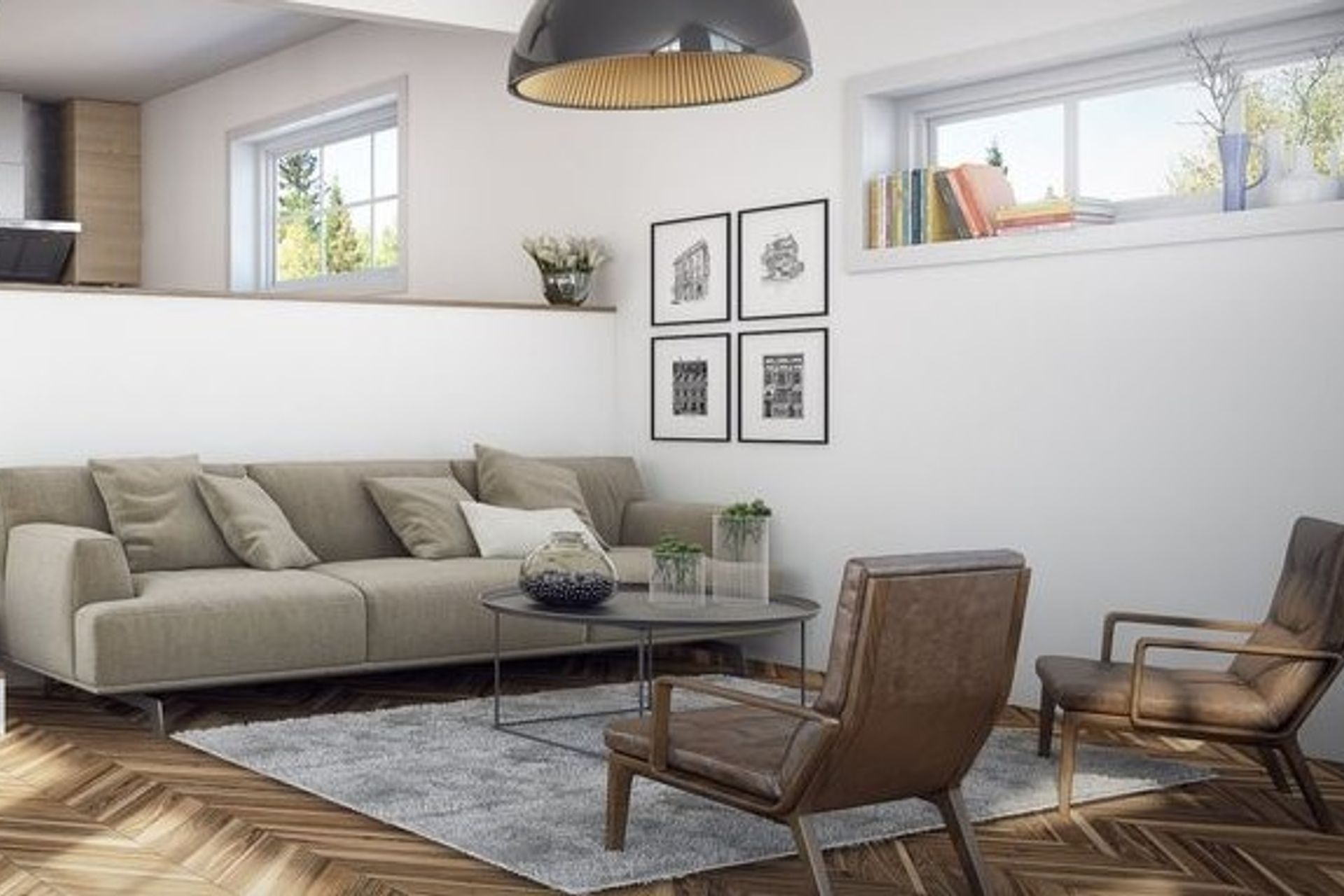 Textured fabric hides wear &amp; tear while leather is easy to clean