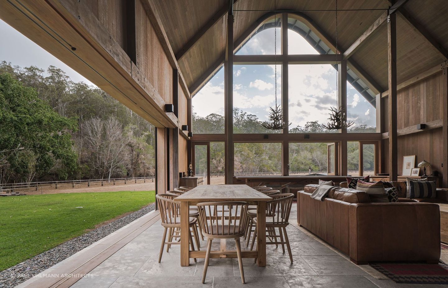 The interior of layout of many barn-style homes is open plan to prioritise space. Featured Project: The Barn by Paul Uhlmann Architects