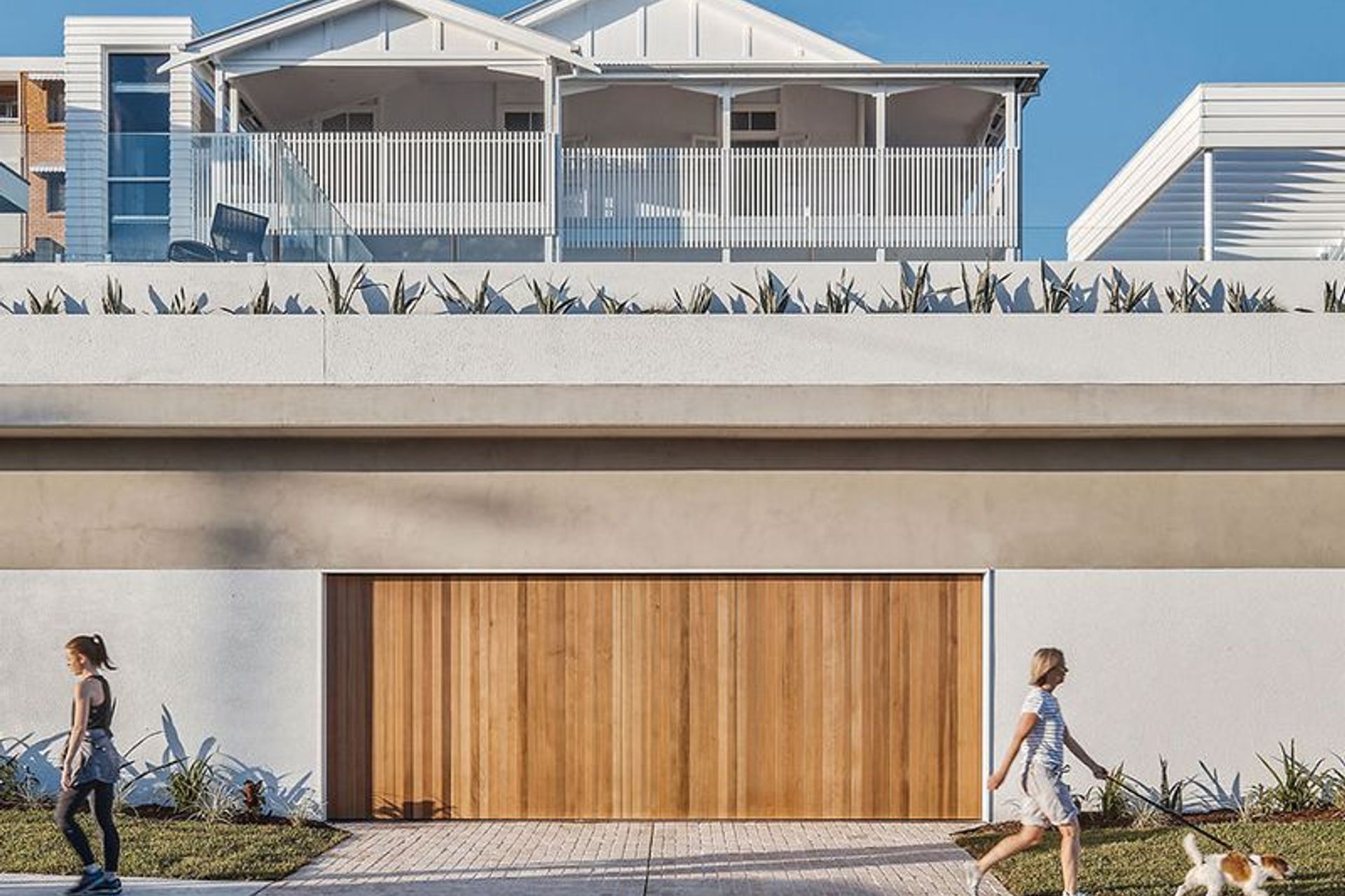 Natural Timber Tilt Door with V Joint Profile | Steel-Line