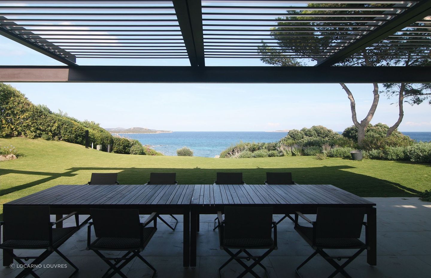 The versatile Locarno Retractable Louvre System is completely robust and full of architectural flair.