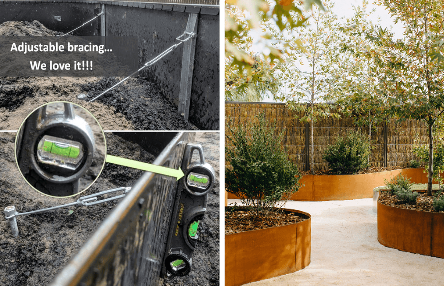 The new Universal Bracing System allows you to ensure all vertical surfaces remain true regardless of whether you're working with soft ground, hard surfaces such as concrete, or are creating enclosed shapes.